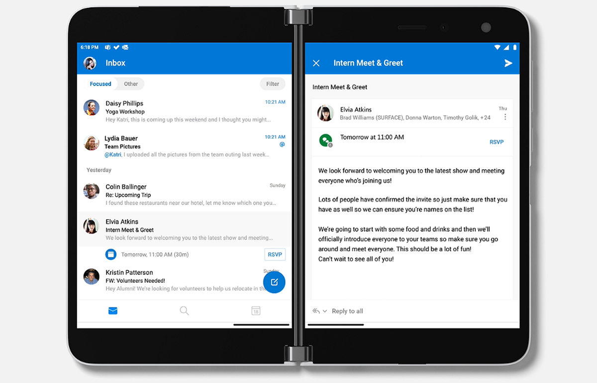Outlook on Surface Duo