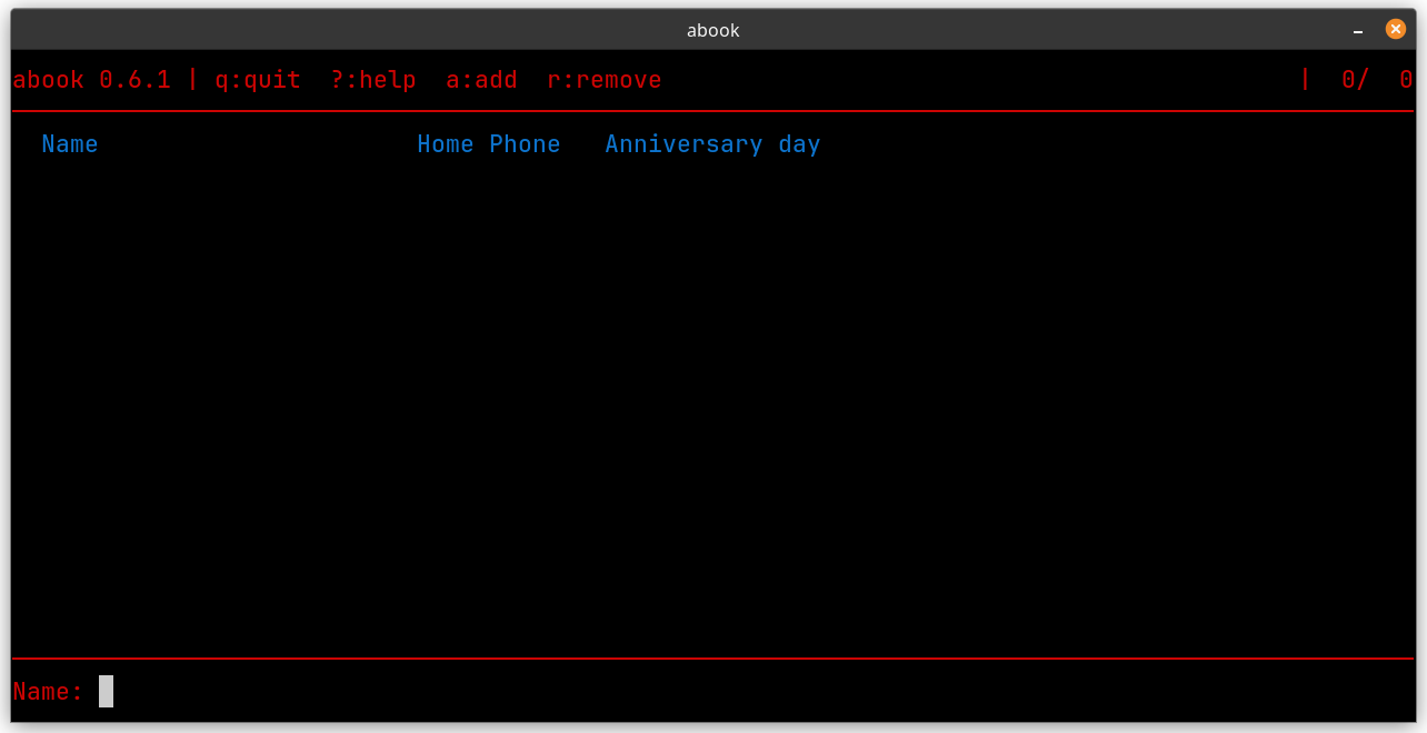 Empty address book